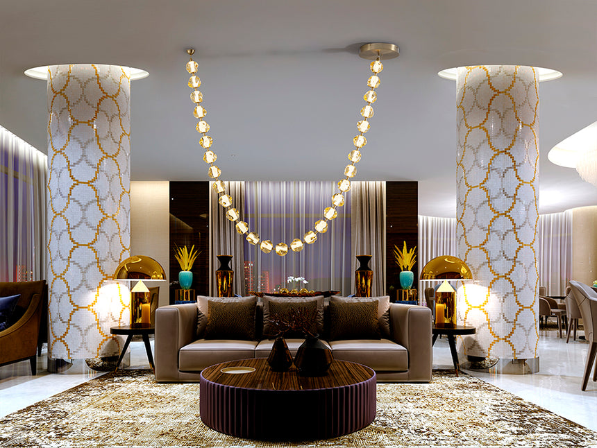 Schuller Zaria II Chandelier 29 lights bronze/Amber Dim 448956