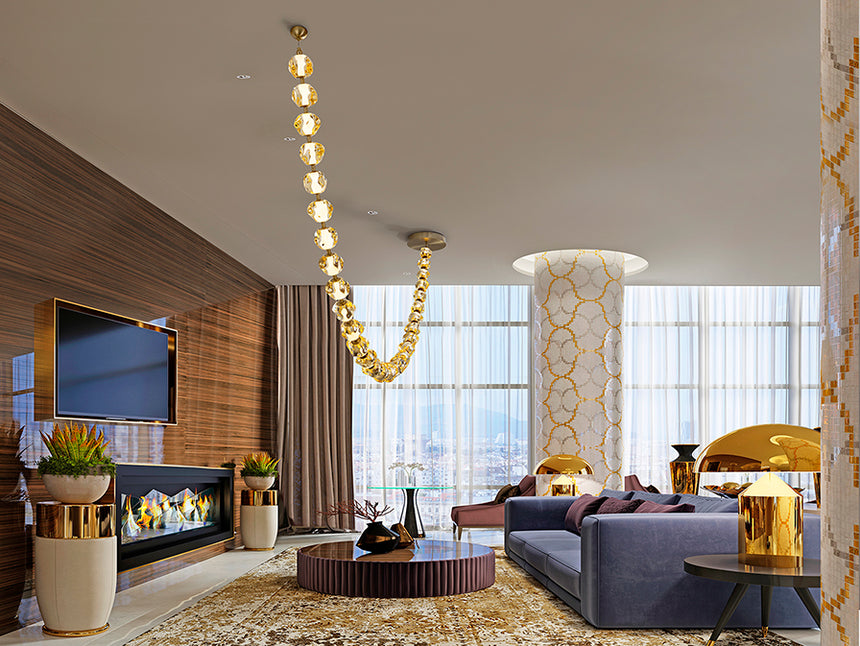 Schuller Zaria II Chandelier 29 lights bronze/Amber Dim 448956