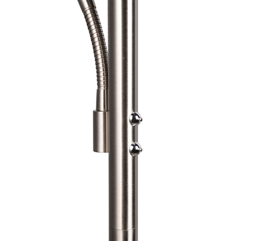 Lámpara de pie Trio Willis LED níquel mate 180cm 449510207
