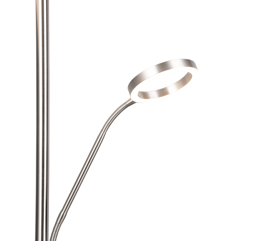 Lámpara de pie Trio Willis LED níquel mate 180cm 449510207