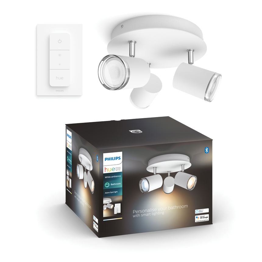 Philips Hue Foco 3 luces Adore blanco White Ambiance 5W 6500K IP44 871951434091600 350lm