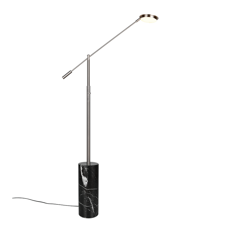 Lámpara de pie Trio Fiore LED níquel mate 145cm 454610107