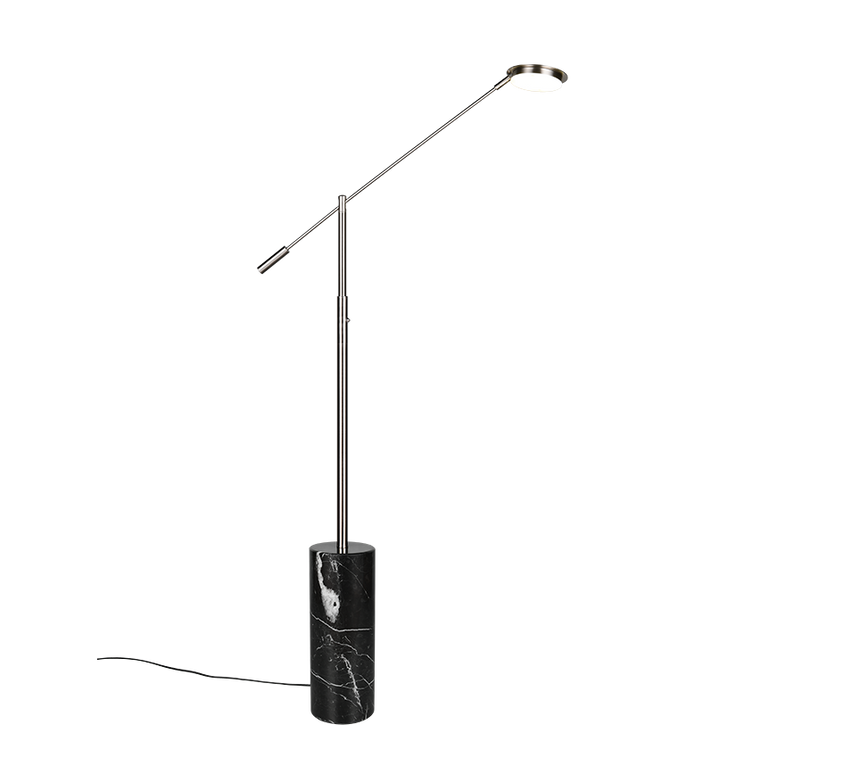 Lámpara de pie Trio Fiore LED níquel mate 145cm 454610107