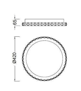 Mantra cristal LED Plafón redondo mediano 42cm LED 1x cristal/cromo 4575