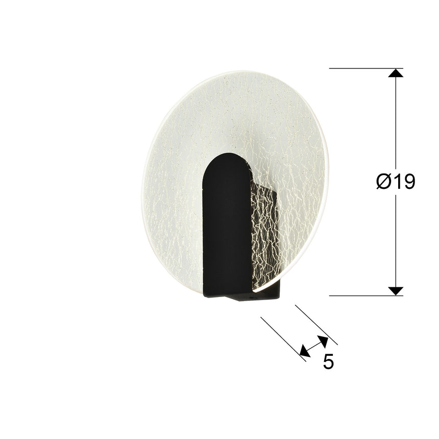 Lámpara aplique de pared Schuller Auris LED negro 3000K Ø19cm dimensiones
