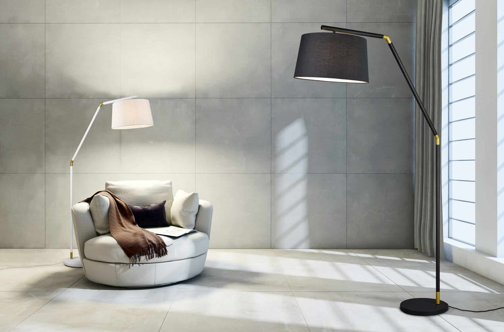 Trio Tracy Black Mat Metal Floor Lamp 462100132