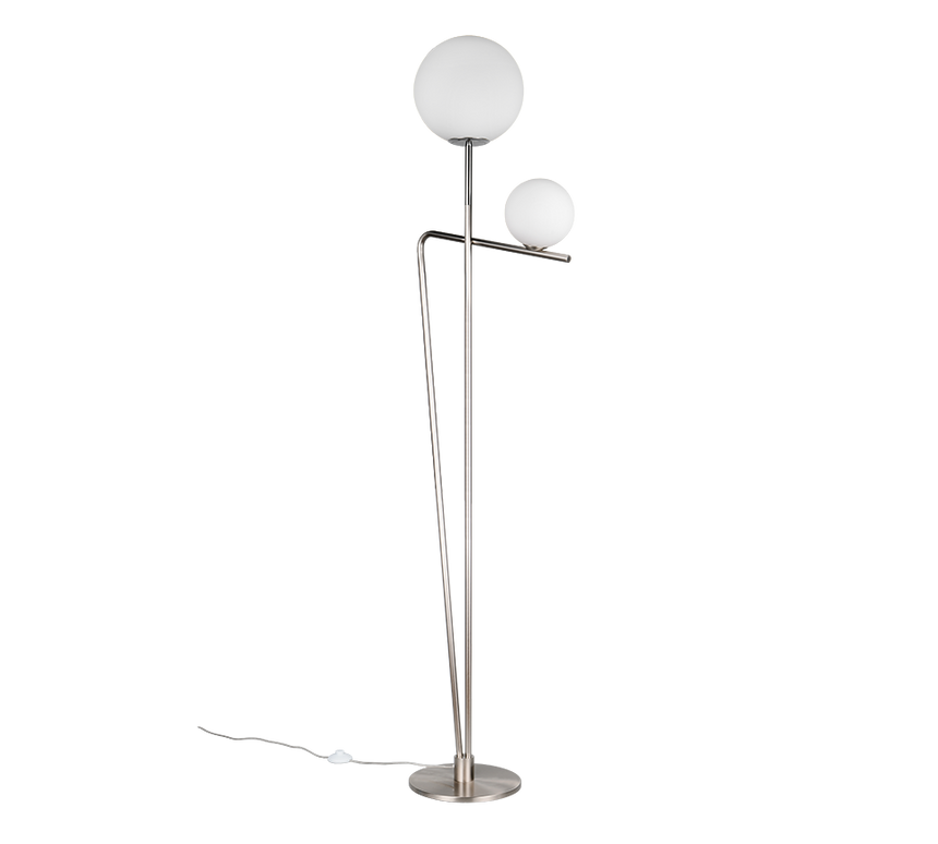 Lámpara de pie Trio Flaming LED níquel mate 2700K 180cm 468900207