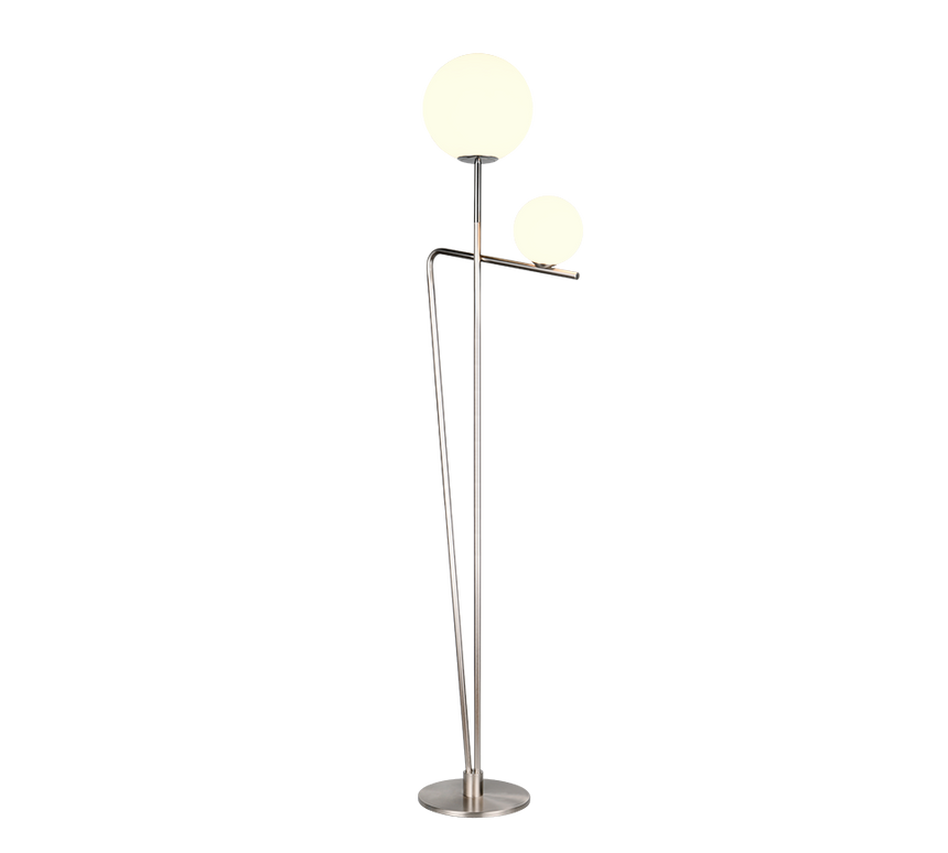 Lámpara de pie Trio Flaming LED níquel mate 2700K 180cm 468900207