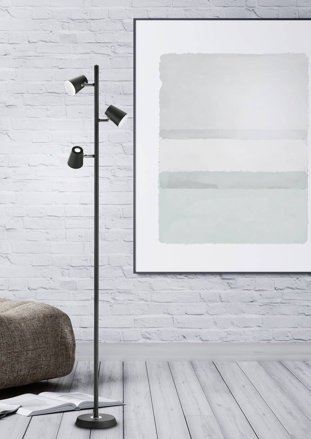 Trio Narcos Black Mat Metal LED Floor Lamp 473190332
