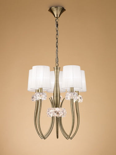 Mantra Loewe Lámpara de techo colgante cuero Ø50cm 4732