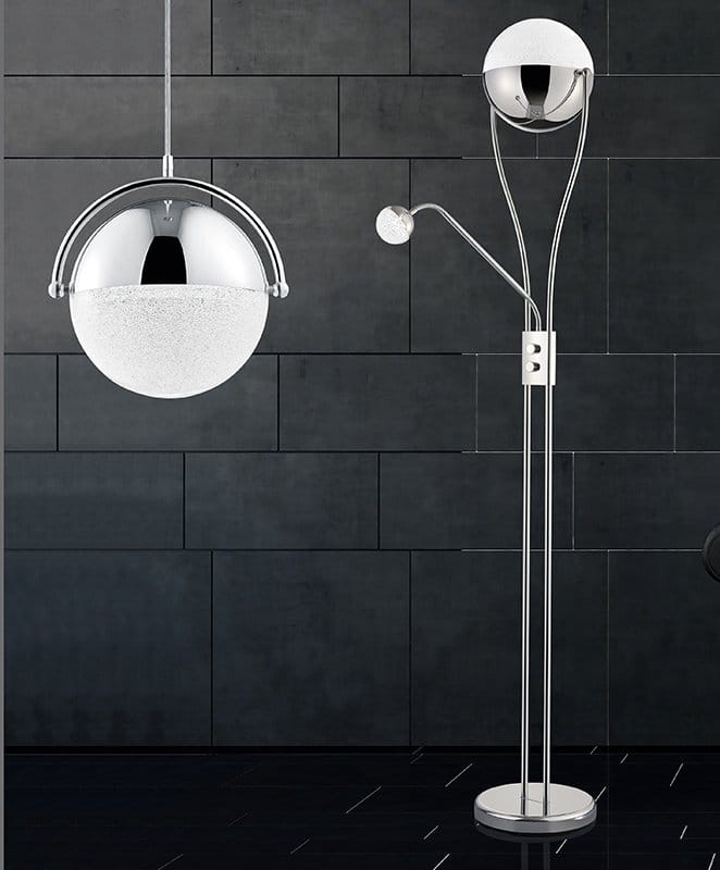 Trio Chris Chrome Metal LED Floor Lamp 478310206
