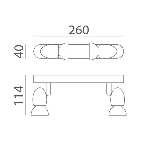 MDC OUVI 570118001 Foco OUVI regleta de 2 focos 5W Blanco