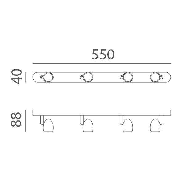 MDC OUVI 570148001 Foco OUVI regleta de 4 focos 5W Blanco