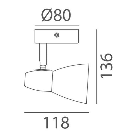 MDC SALSA 576703501 Foco SALSA base de 1 foco cromo mate