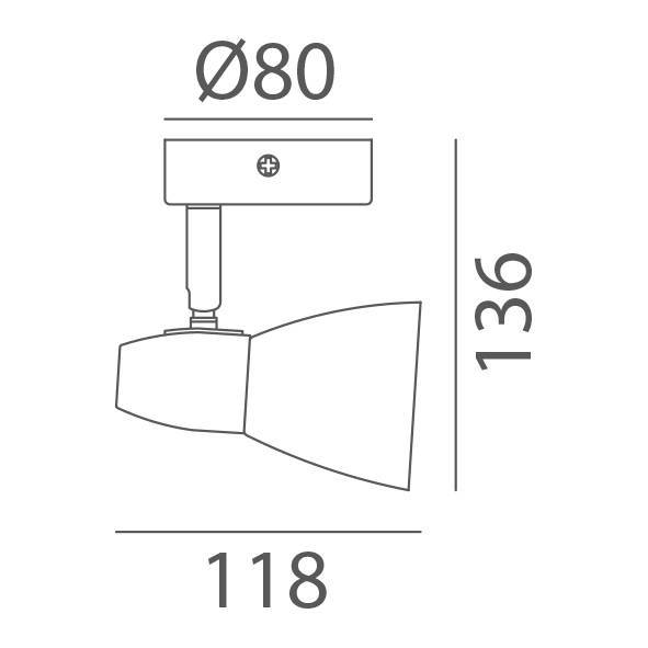 MDC SALSA 576703501 Foco SALSA base de 1 foco cromo mate