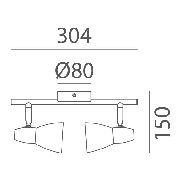 MDC SALSA 576713501 Foco SALSA regleta de 2 focos Cromo mate