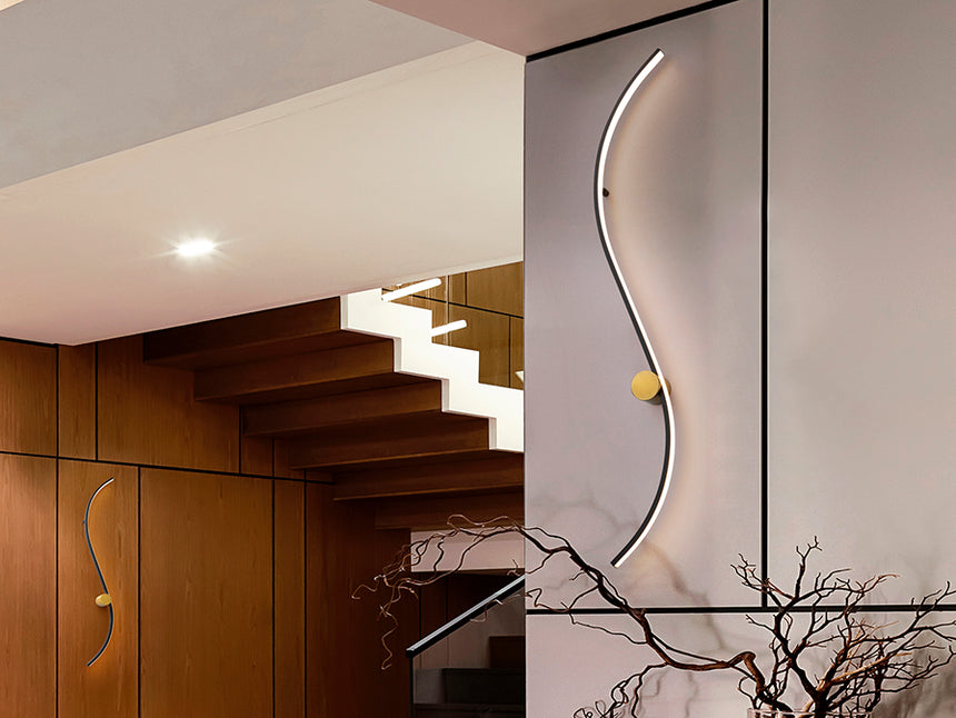 Schuller Siloe Lámpara aplique de pared negro oro 483265