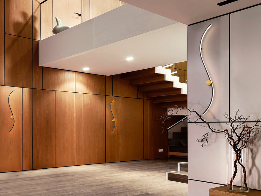 Schuller Siloe Lámpara aplique de pared negro oro 483265