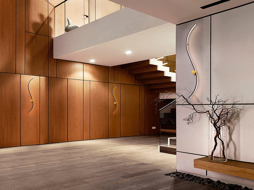 Schuller Siloe Lámpara aplique de pared negro oro 483265