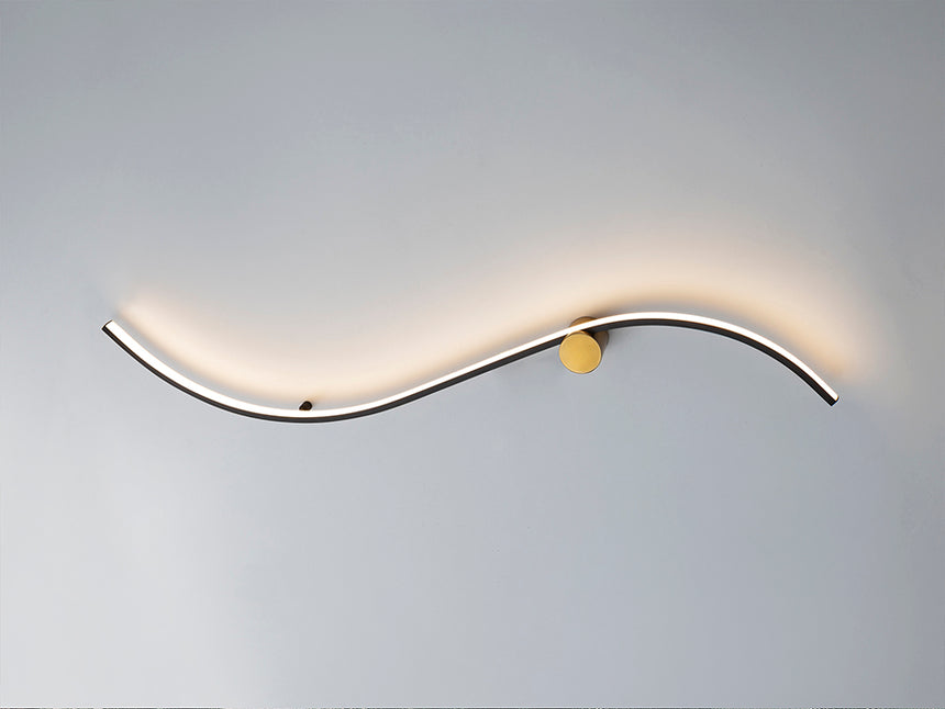 Schuller Siloe Lámpara aplique de pared negro oro 483265