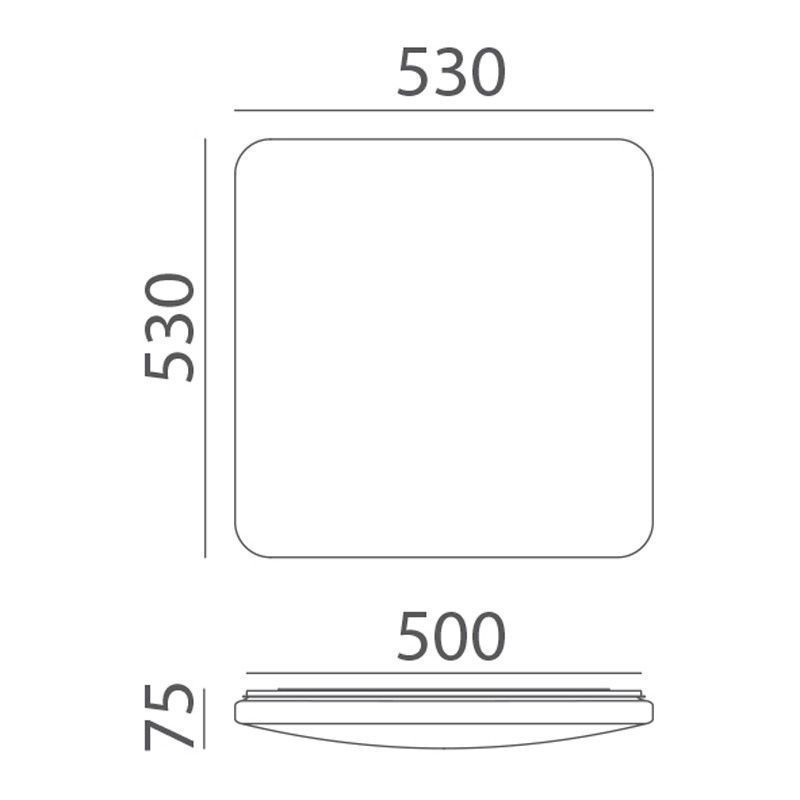MDC ERAS 575758072 Plafón ERAS Blanco opal LED 55W 4000K 53x53cm