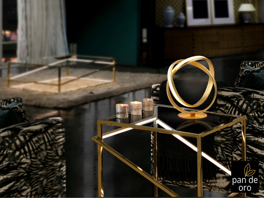 Lámpara de sobremesa Schuller Lazas LED pan de oro acer