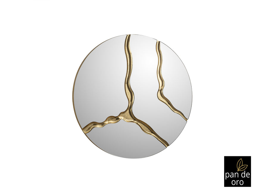 Espejo Schuller Surcos pan de oro Ø100cm ambiente