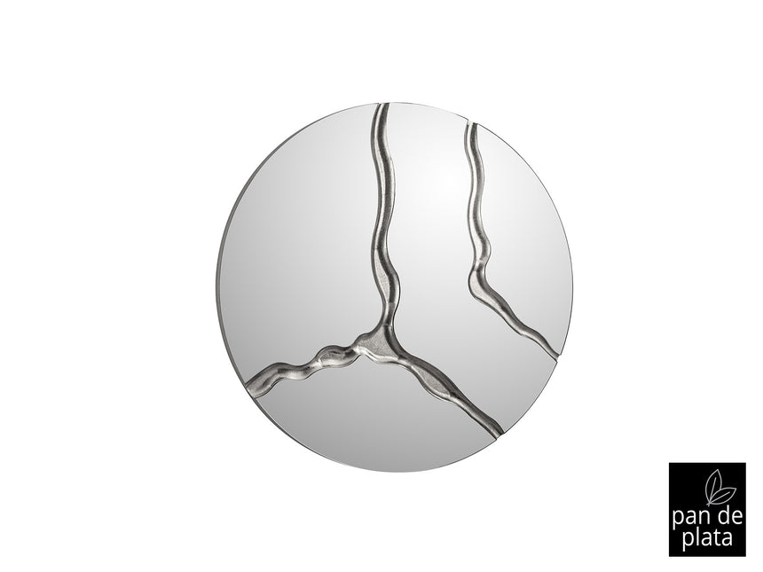 Espejo Schuller Surcos pan de plata Ø100cm ambiente