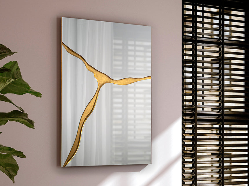 Schuller Surcos Espejo rectangular vertical pan de oro 80x120 487351