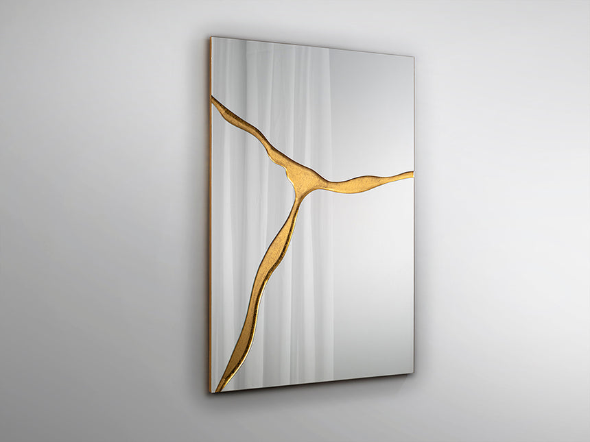 Schuller Surcos Espejo rectangular vertical pan de oro 80x120 487351