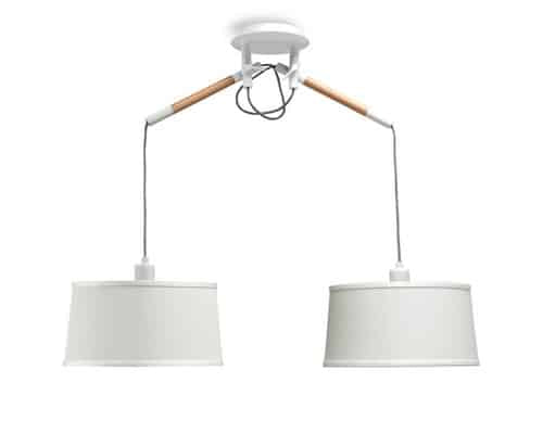 Mantra Nordica Lámpara de techo colgante blanco/ madera 4930