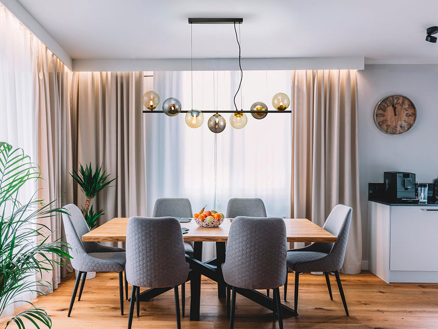 Lámpara de techo colgante bolas Schuller Inoa 7 luces negro y latón 494436 - imagen 3