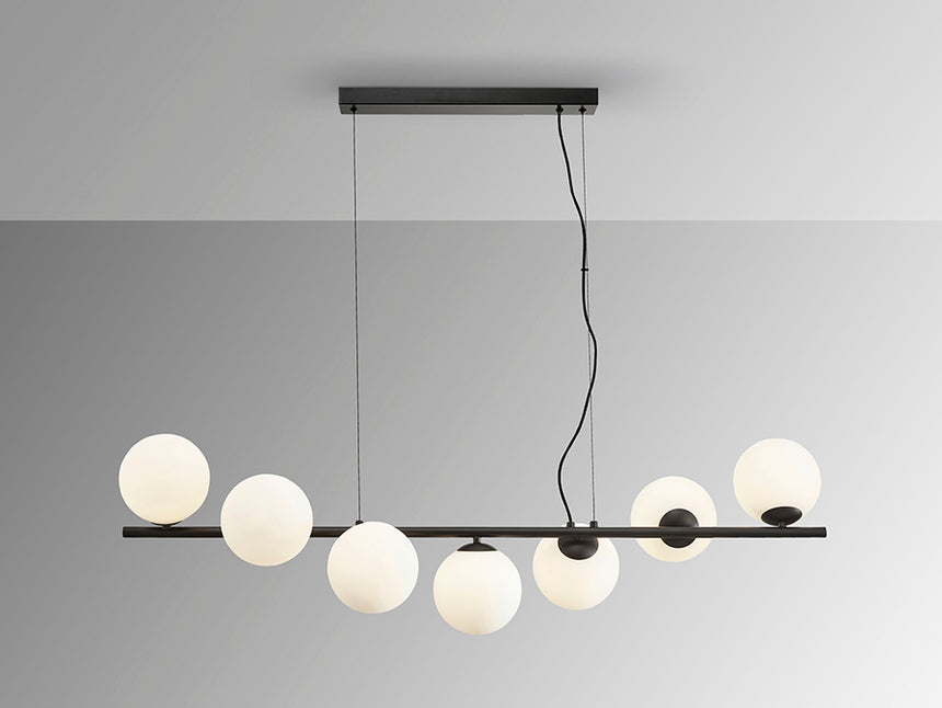 Lámpara de techo colgante bolas Schuller Inoa 7 luces negro y ácido opal 494467 - imagen 4