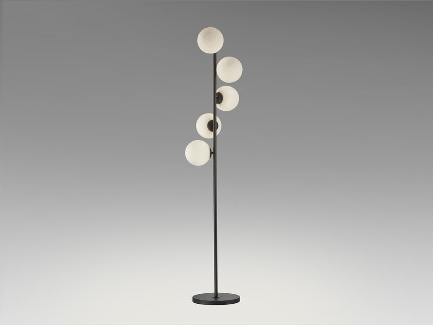 Lámpara de pie de salón bolas Schuller Inoa 5 luces negro y ácido opal 159cm vista 2