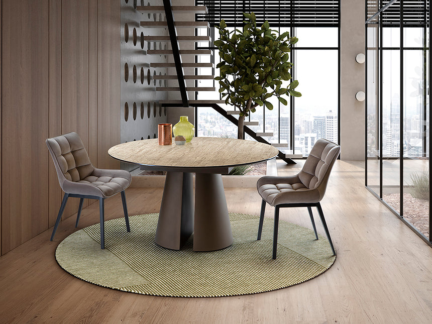 Mesa de comedor Schuller Samara marrón y travertino 77cm 497947 - vista alternativa