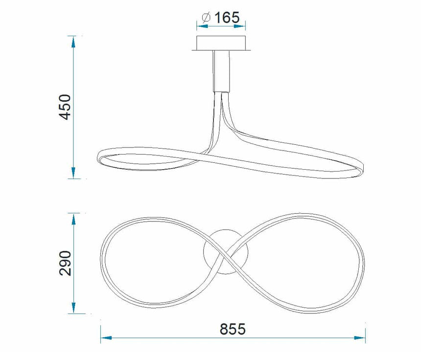 Mantra Nur plata cromo Lámpara de techo colgante LED gris oscuro 4980