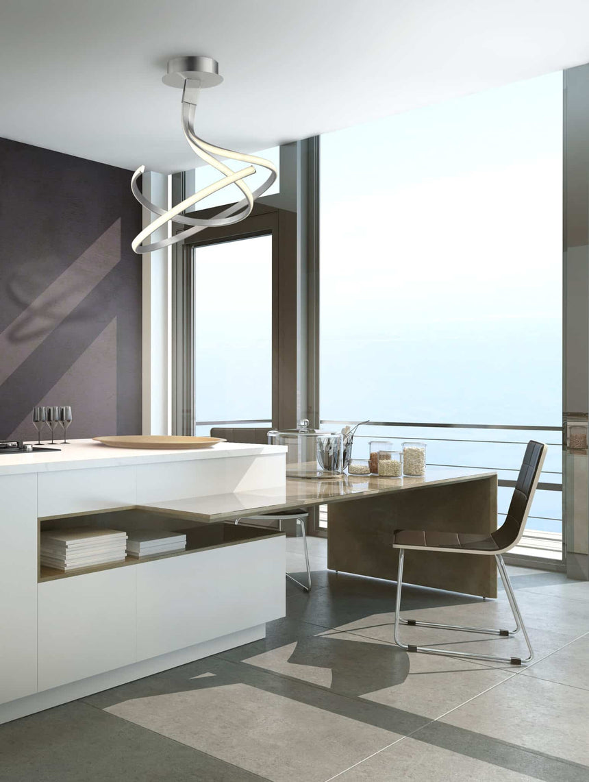 Mantra Nur plata cromo Lámpara de techo colgante LED gris oscuro 4981