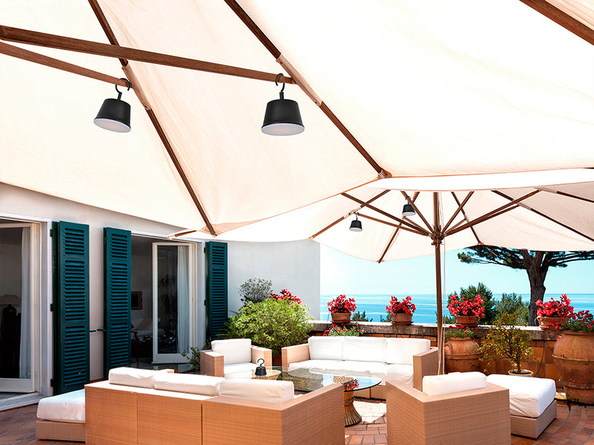 Lámpara de sobremesa Schuller Cuco LED negro 3000K exterior IP54 34cm 498238 - vista alternativa