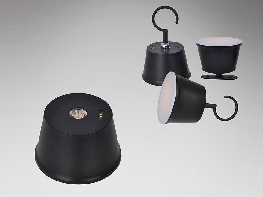 Lámpara de sobremesa Schuller Cuco LED negro 3000K exterior IP54 34cm 498238 - imagen 6