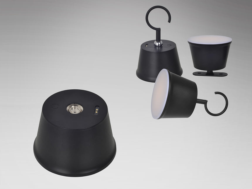 Lámpara de sobremesa Schuller Cuco LED negro 3000K exterior IP54 34cm vista 5