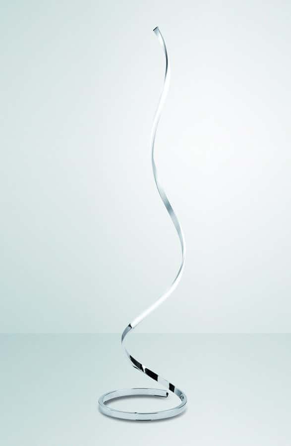 Mantra Nur Lámpara de pie LED plata cromo dimable Ø35cm 4983