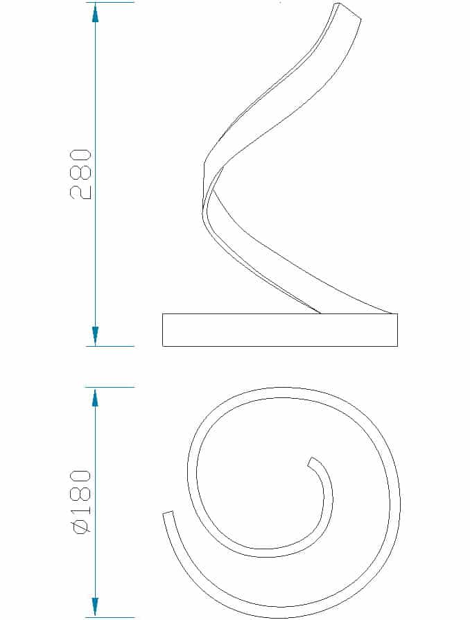 Mantra Nur Plata Cromo Sobremesa LED gris oscuro 4986