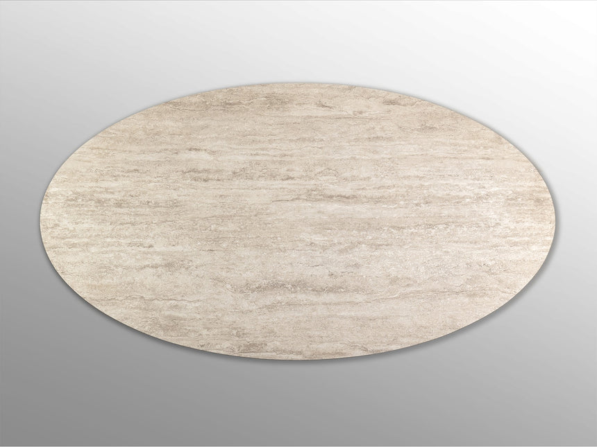 Mesa de centro Schuller Samara marrón y travertino 130x42cm vista 2