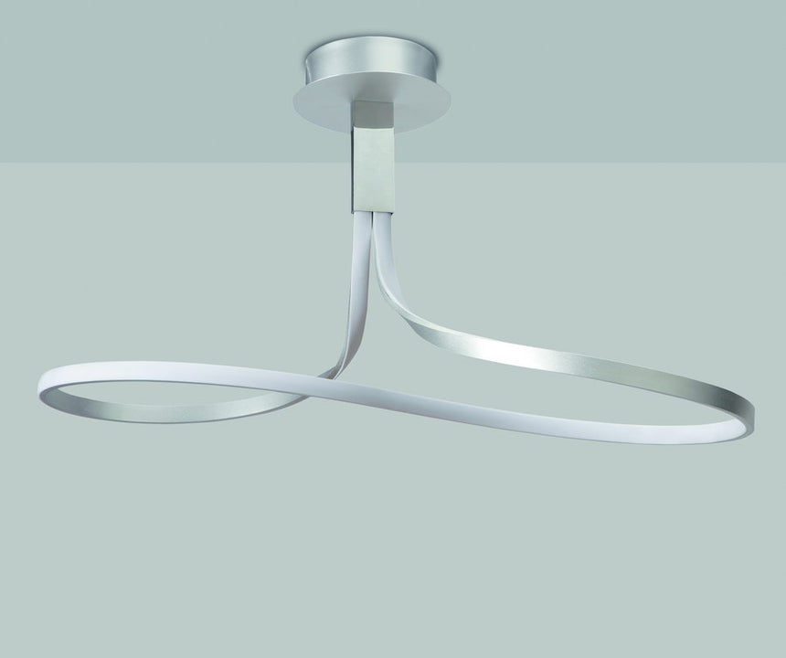 Mantra Nur plata cromo Lámpara de techo colgante LED dimable gris oscuro 4995