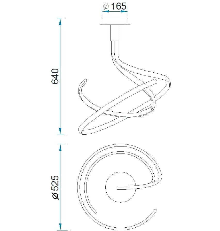 Mantra Nur Silver Chrome Dimmable LED Pendant Ceiling Light Dark Grey 4998