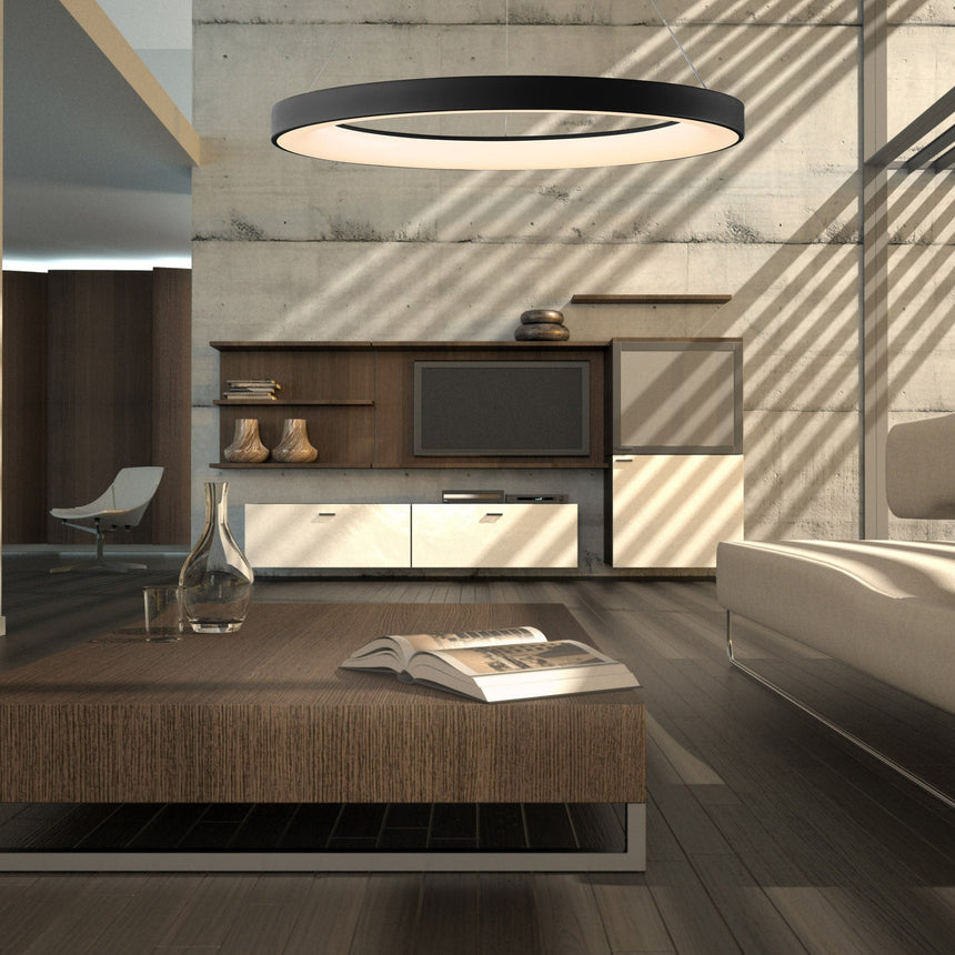 Mantra Niseko II Lámpara de techo colgante LED dimable 90cm negro 8646