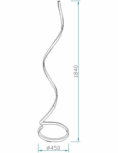 Mantra Nur Silver Chrome Dimmable LED Floor Lamp Dark Grey 5001