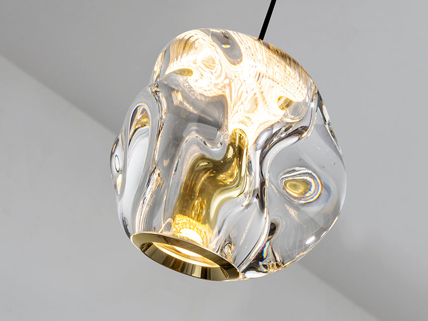 Schuller Zaria Pendant Ceiling Lamp 5 Lights Black/Gold/Transp D30 Dim 501965