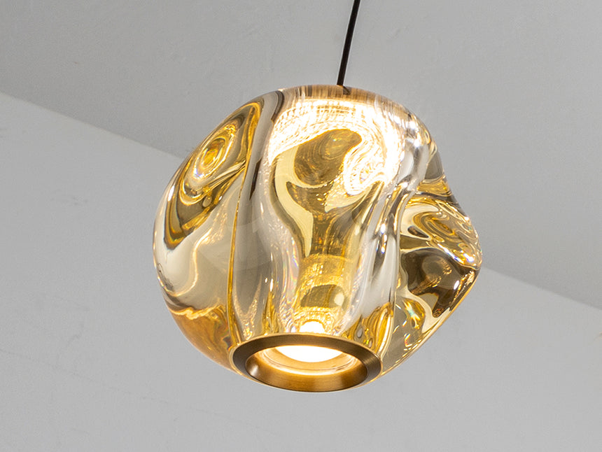 Schuller Zaria 5-light chandelier, black/bronze/amber, D25, Dim 501989