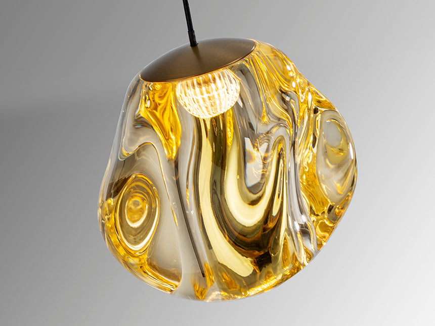 Schuller Zaria 5-light chandelier, black/bronze/amber, D25, Dim 501989